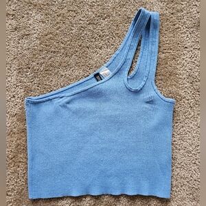 H&M Divided Light Blue Ribbed Top